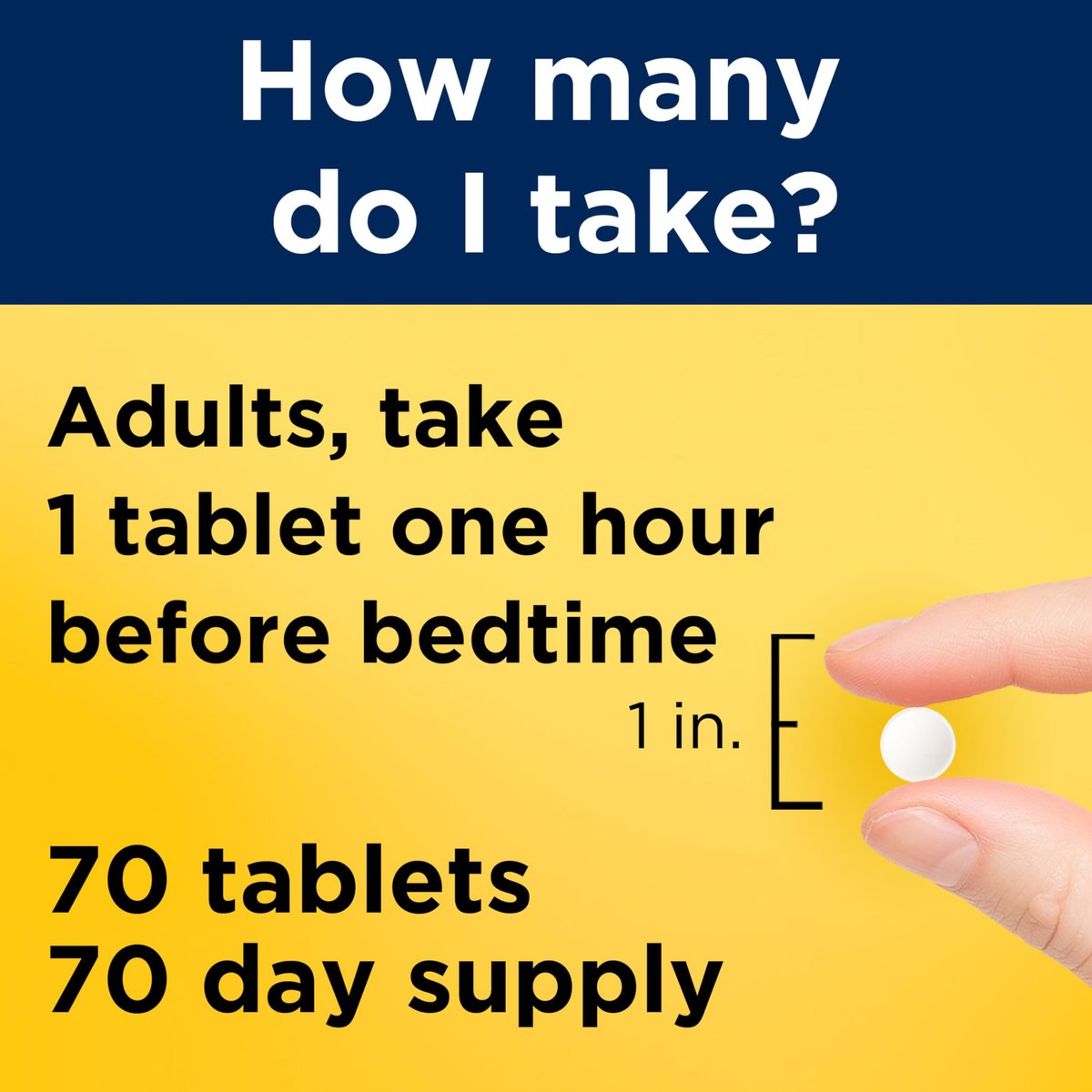 Nature Made Melatonin 10 mg Tabletten – Maximale Stärke, 100% drogenfreies Schlafmittel für Erwachsene, 70 Stück, 70-Tage-Vorrat