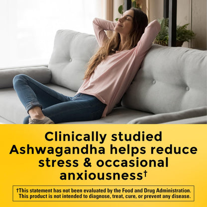 Nature Made Ashwagandha Kapseln 125 mg zur Stressunterstützung – 60 Kapseln, 60-Tage-Vorrat