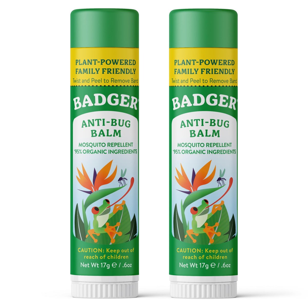 Badger Mückenschutz Stick – Natürlicher Insektenschutz mit Citronella, angenehmer Duft, Reisegröße für Kinder und Erwachsene, 2er-Pack (2 x 17 g)