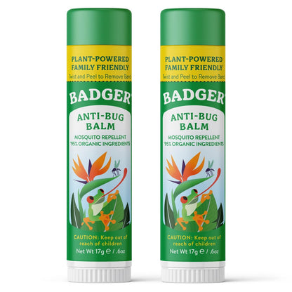 Badger Mückenschutz Stick – Natürlicher Insektenschutz mit Citronella, angenehmer Duft, Reisegröße für Kinder und Erwachsene, 2er-Pack (2 x 17 g)