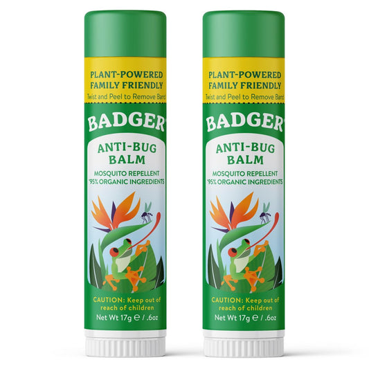 Badger Mückenschutz Stick – Natürlicher Insektenschutz mit Citronella, angenehmer Duft, Reisegröße für Kinder und Erwachsene, 2er-Pack (2 x 17 g)