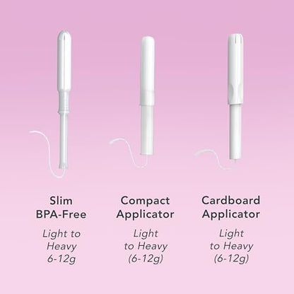 Rael Tampons mit Kompakt-Applikator – Biologische Baumwolle, mittlere Saugstärke, BPA-frei, chlorfrei, Leak Locker Technologie (36 Stück, Regular)
