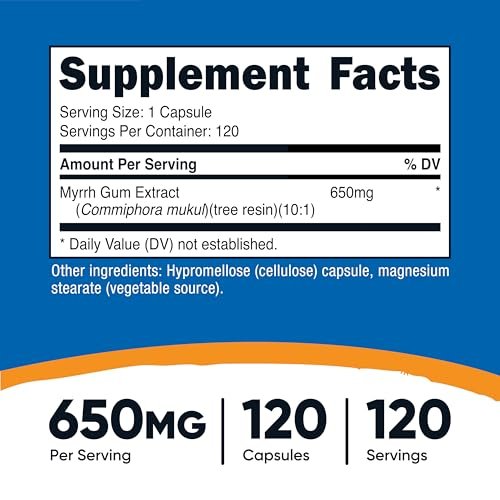Nutricost Myrrhe-Extrakt 120 Kapseln - 120 Portionen pro Flasche, Glutenfrei, Vegetarisch, Nicht-GVO