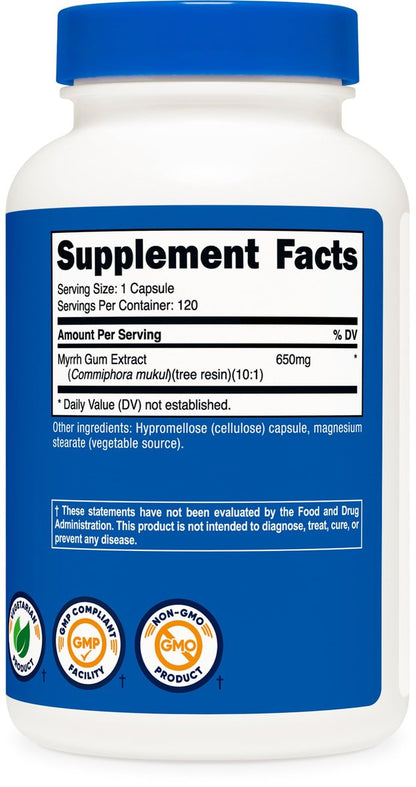 Nutricost Myrrhe-Extrakt 120 Kapseln - 120 Portionen pro Flasche, Glutenfrei, Vegetarisch, Nicht-GVO