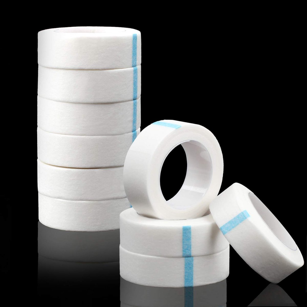 fenshine 10 Rollen Mikropore-Medizinisches Tape für Wimpernverlängerung, Klebendes Stoffband für Wimpernverlängerungsbedarf, 0,5 Zoll x 10 Yards (10 Rollen Weiß)