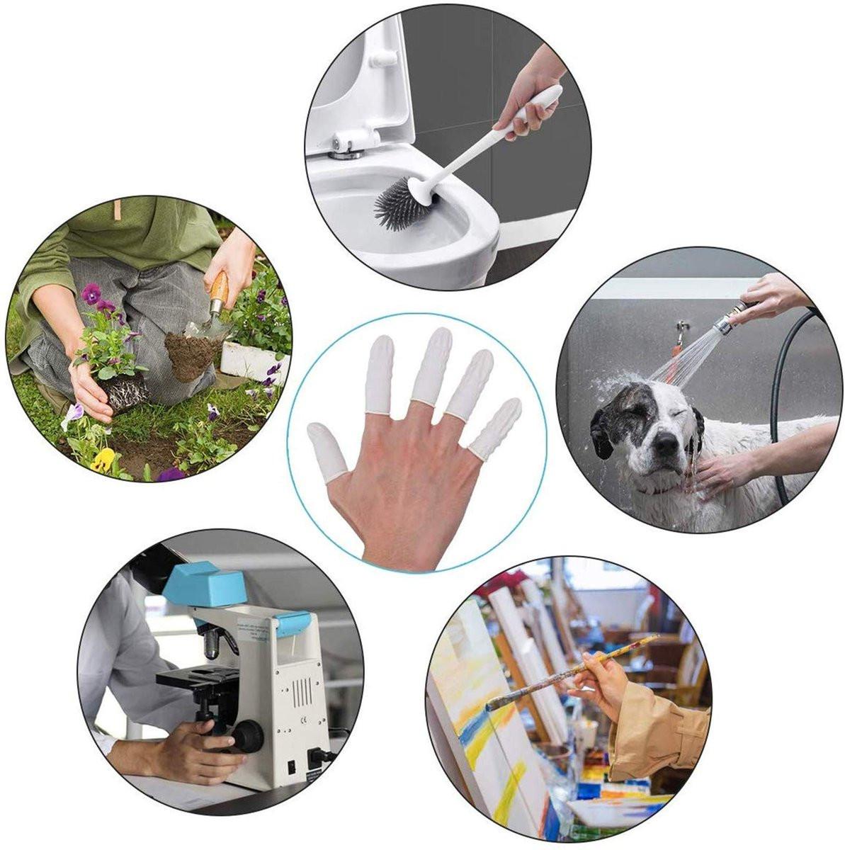 Cuttte Latex-Fingerlinge, ca. 330 Stück, Medium, Einweg-Fingerschutz, Fingerspitzen-Schutz, Weiß