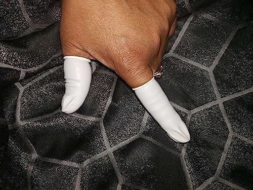 Cuttte Latex-Fingerlinge, ca. 330 Stück, Medium, Einweg-Fingerschutz, Fingerspitzen-Schutz, Weiß
