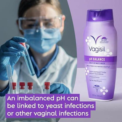 Vagisil Intimwaschgel für die weibliche Intimhygiene, pH-Balance, gynäkologisch getestet, hypoallergen, 12 oz (3er-Pack)