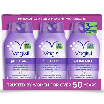 Vagisil Intimwaschgel für die weibliche Intimhygiene, pH-Balance, gynäkologisch getestet, hypoallergen, 12 oz (3er-Pack)
