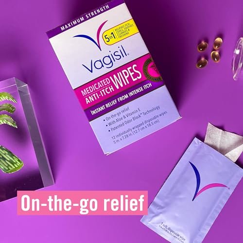 Vagisil Anti-Juckreiz Medizinische Intimtücher für Frauen, Maximale Stärke, Gynäkologisch getestet, 12 Tücher (3er-Pack)