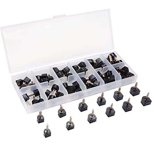 luakesa 24 Paar Hochhackige Schuhspitzen Ersatzspitzen Reparaturset für Damen, 6 Größen, 8/9/10/11/12/12,5 mm, U-Form, Schwarz