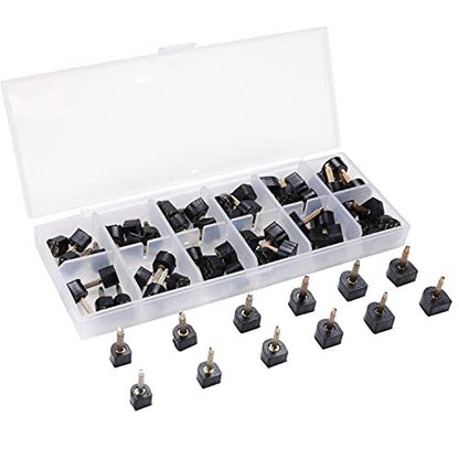 luakesa 24 Paar Hochhackige Schuhspitzen Ersatzspitzen Reparaturset für Damen, 6 Größen, 8/9/10/11/12/12,5 mm, U-Form, Schwarz