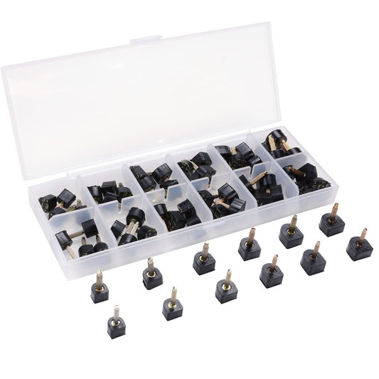 luakesa 24 Paar Hochhackige Schuhspitzen Ersatzspitzen Reparaturset für Damen, 6 Größen, 8/9/10/11/12/12,5 mm, U-Form, Schwarz