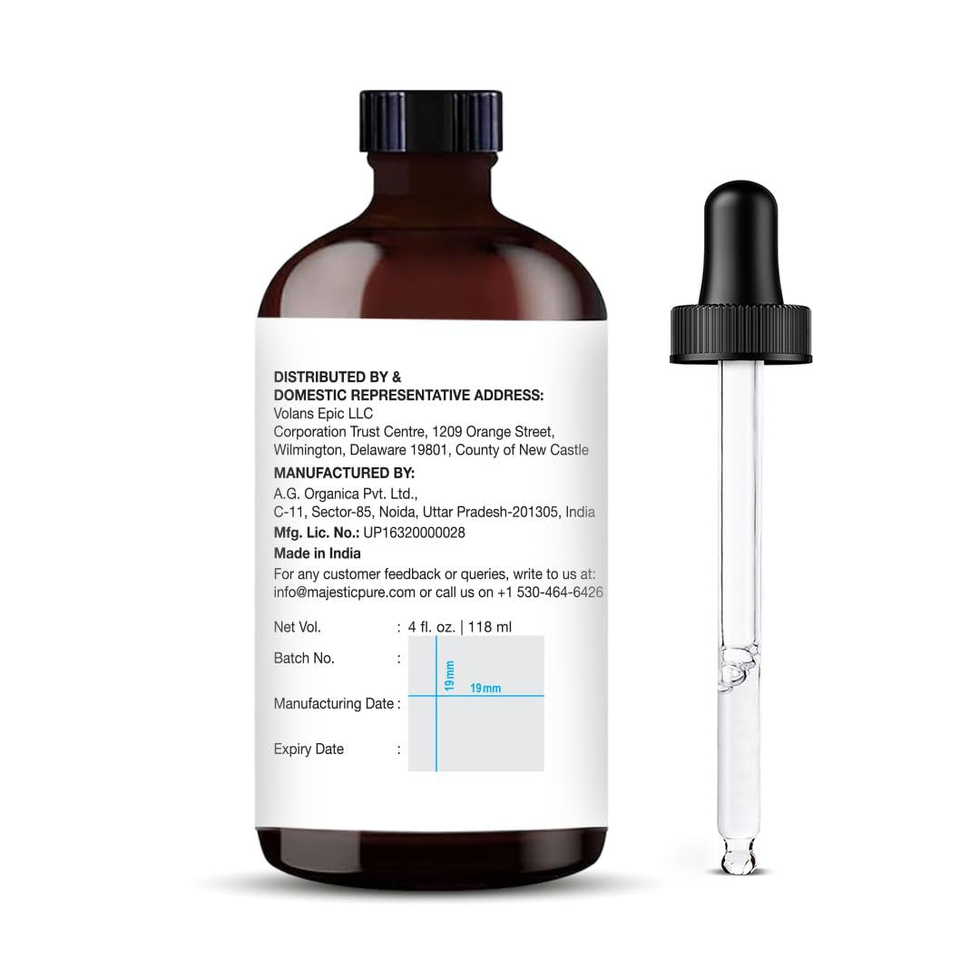 Majestic Pure Spearmint Bio-Öl – 100 % reines und natürliches ätherisches Öl mit Glaspipette, 118 ml, ideal für Diffuser, Aromatherapie, Seifen- und Kerzenherstellung