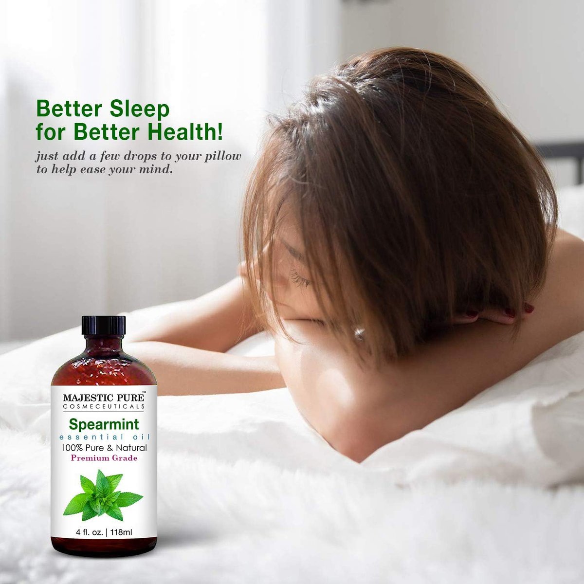 Majestic Pure Spearmint Bio-Öl – 100 % reines und natürliches ätherisches Öl mit Glaspipette, 118 ml, ideal für Diffuser, Aromatherapie, Seifen- und Kerzenherstellung