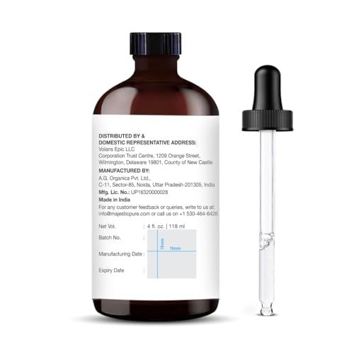 Majestic Pure Spearmint Bio-Öl – 100 % reines und natürliches ätherisches Öl mit Glaspipette, 118 ml, ideal für Diffuser, Aromatherapie, Seifen- und Kerzenherstellung