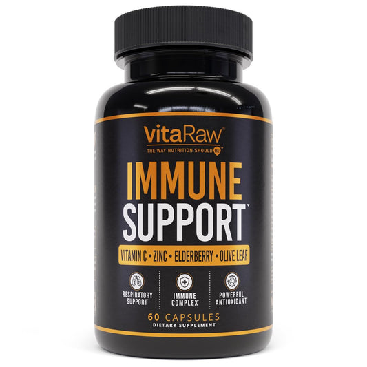 VitaRaw Immunsystem Unterstützung Vitamine – Holunder mit Zink, Vitamin C und Knoblauch für Erwachsene – Sambucus Schwarzer Holunder Kapseln & Echinacea Immunität Erneuerung Komplex