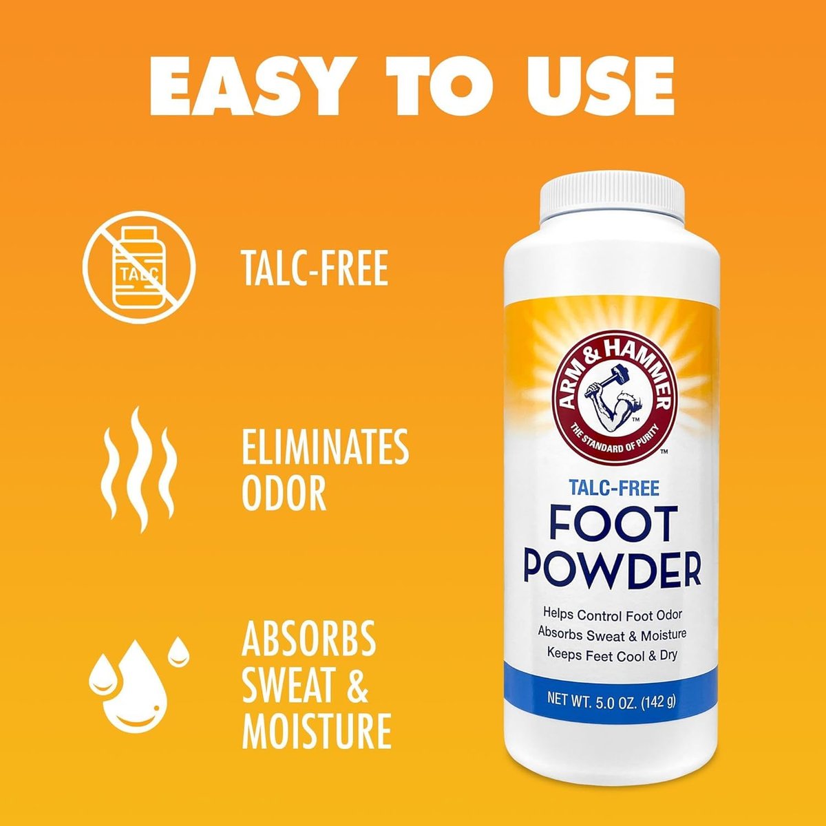 Arm & Hammer Talkfreies Fußpuder 5,0 oz (2er-Pack)
