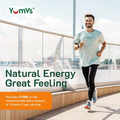YUM-V'S Vitamin C Gummies für Erwachsene - 250 mg leckere Vitamin C Gummibärchen - Immununterstützung - Orangen-Geschmack - Koscher, Halal, Glutenfrei (100 Stück)