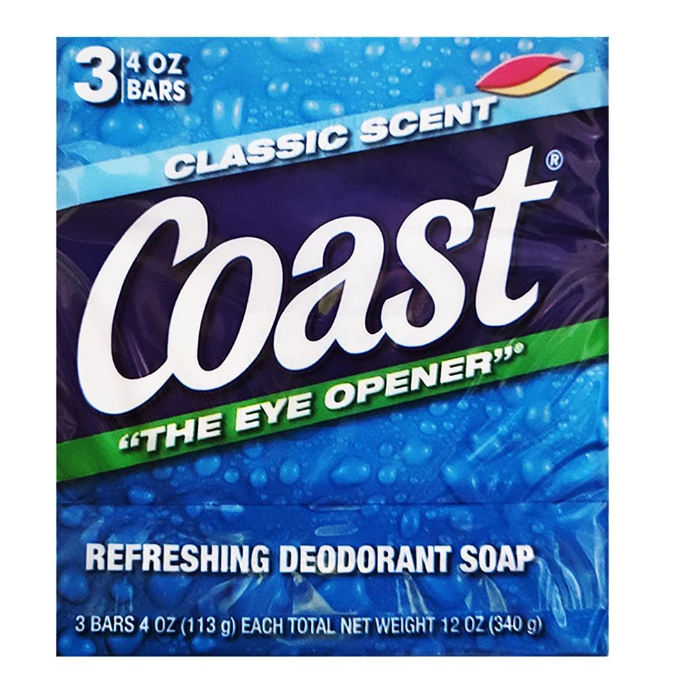 Coast Original Blue Seife Bar 3er-Pack, 9,5 Unzen – Erfrischender Kokosduft