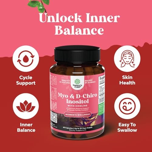 Myo-Inositol & D-Chiro Inositol für Frauen – Hormonbalance, Fruchtbarkeit & Menstruationszyklus – 60 Kapseln