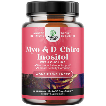 Myo-Inositol & D-Chiro Inositol für Frauen – Hormonbalance, Fruchtbarkeit & Menstruationszyklus – 60 Kapseln