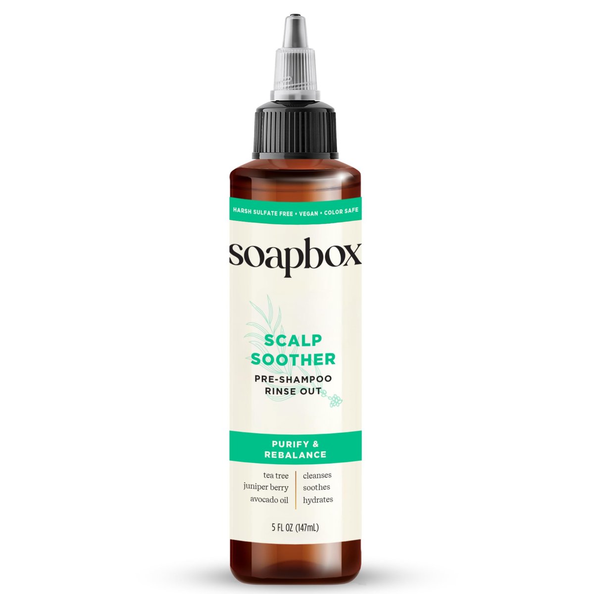 Soapbox Scalp Soother | Beruhigende Kopfhautbehandlung mit Teebaumöl & Hyaluronsäure | Vegan, tierversuchsfrei, parabenfrei, glutenfrei & ohne aggressive Sulfate | 148 ml