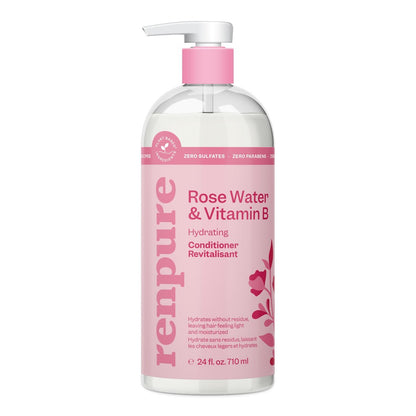 Renpure Rosenwasser Conditioner, 710ml, Pflanzenbasierte Schönheit, Beruhigt die Kopfhaut, Hydratisiert das Haar, Pflegt, Chemikalienfrei, Für Frauen