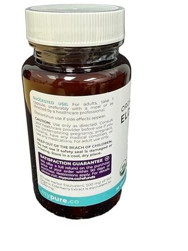 PURE CO Bio Holunder 10:1 Extrakt 500mg pro Kapsel - Veganes Schwarzer Holunder Supplement für Immununterstützung, Allergie- und Nebenhöhlenlinderung - Sambucus Nigra - 30 Kapseln