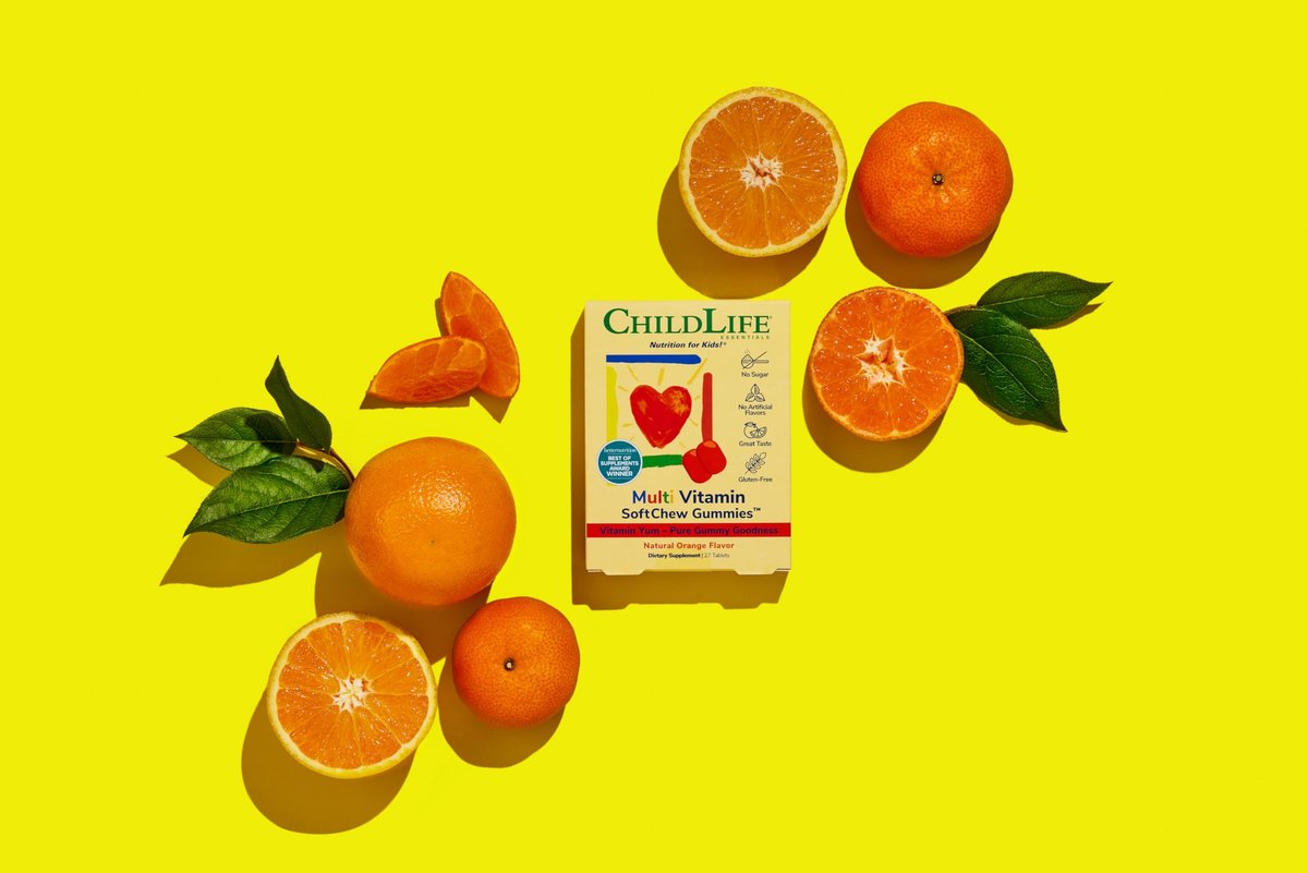 CHILDLIFE ESSENTIALS Multivitamin SoftChew Gummis für Kinder – Zuckerfreie Vitamin-Gummis mit natürlichem Orangen-Geschmack, 27 Stück