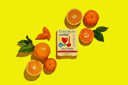 CHILDLIFE ESSENTIALS Multivitamin SoftChew Gummis für Kinder – Zuckerfreie Vitamin-Gummis mit natürlichem Orangen-Geschmack, 27 Stück