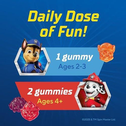L’il Critters Paw Patrol Gummy Vites – Tägliches Gummivitamin für Kinder mit Vitamin C und D3 zur Immununterstützung, Kirsch-, Orangen- und Blaubeergeschmack, 60 Gummis