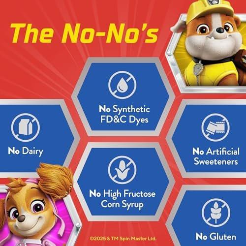 L’il Critters Paw Patrol Gummy Vites – Tägliches Gummivitamin für Kinder mit Vitamin C und D3 zur Immununterstützung, Kirsch-, Orangen- und Blaubeergeschmack, 60 Gummis
