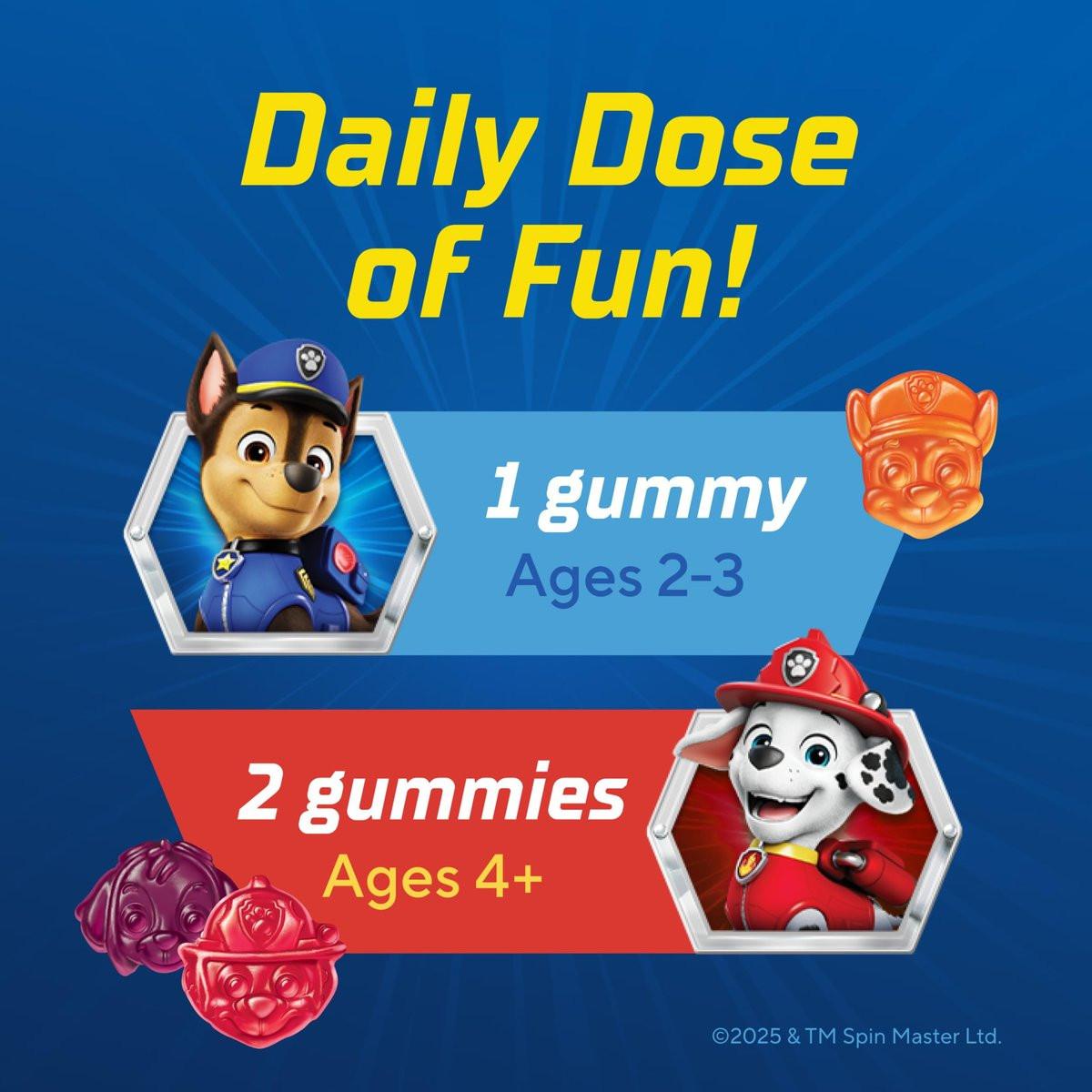 L’il Critters Paw Patrol Gummy Vites – Tägliches Gummivitamin für Kinder mit Vitamin C und D3 zur Immununterstützung, Kirsch-, Orangen- und Blaubeergeschmack, 60 Gummis