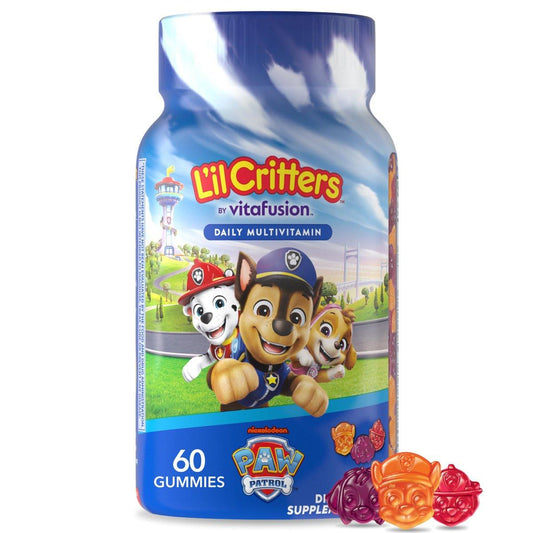 L’il Critters Paw Patrol Gummy Vites – Tägliches Gummivitamin für Kinder mit Vitamin C und D3 zur Immununterstützung, Kirsch-, Orangen- und Blaubeergeschmack, 60 Gummis