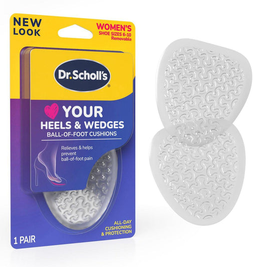 Dr. Scholl's Love Your Heels & Wedges Ball of Foot Cushions für Damen – 1 Paar, Metatarsal-Pads für hohe Absätze, den ganzen Tag Komfort, lindert und verhindert Schuhbeschwerden, verhindert Verrutschen