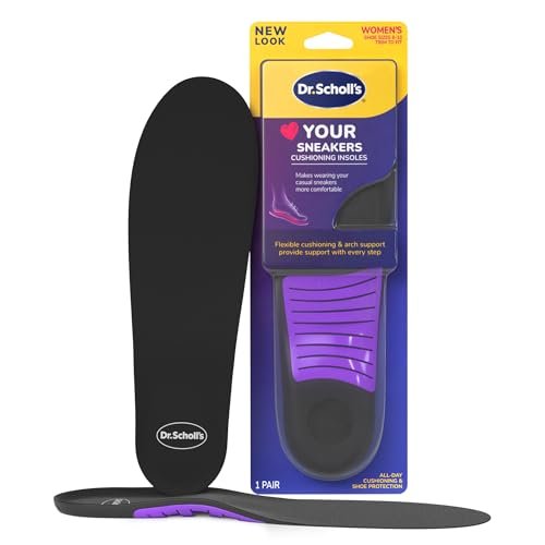 Dr. Scholl's® Love Your Sneakers Einlegesohlen für Sneaker – Volle Länge, dämpfender Komfort und Fußgewölbestütze für Slip-on und High Top Sneaker, Damen Größe 6-10, 1 Paar