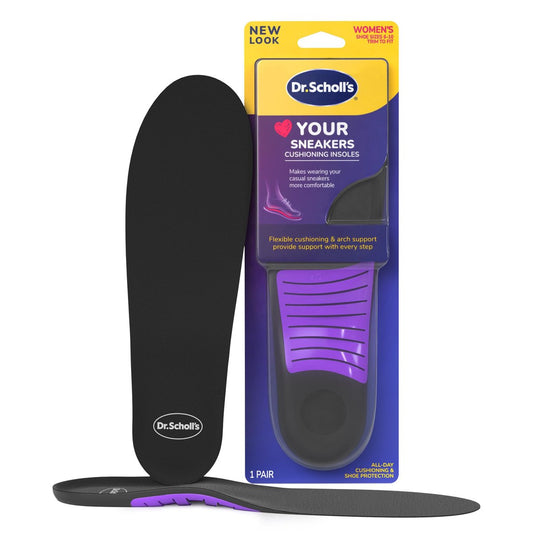 Dr. Scholl's® Love Your Sneakers Einlegesohlen für Sneaker – Volle Länge, dämpfender Komfort und Fußgewölbestütze für Slip-on und High Top Sneaker, Damen Größe 6-10, 1 Paar