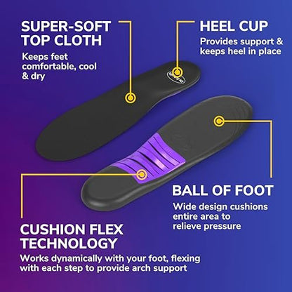 Dr. Scholl's® Love Your Sneakers Einlegesohlen für Sneaker – Volle Länge, dämpfender Komfort und Fußgewölbestütze für Slip-on und High Top Sneaker, Damen Größe 6-10, 1 Paar