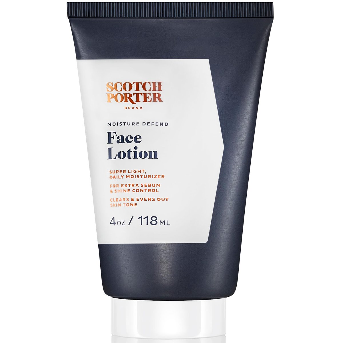 Scotch Porter Moisture Defend Gesichtslotion für Männer | Kontrolliert Glanz, beruhigt & gleicht Hautton aus | Ohne Parabene, Sulfate & Silikone | Vegan | 118 ml Flasche