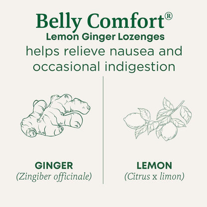 Traditional Medicinals Bio Belly Comfort Lutscher, Zitronen-Ingwer – Unterstützt Übelkeitslinderung und gelegentliche Verdauungsstörungen – Nicht-GVO, stimulanzienfrei – 30 einzeln verpackte Lutscher