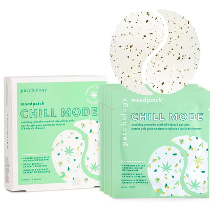 Patchology Chill Mode Augenpflaster – Beruhigende, ölgetränkte Gel-Masken gegen Schwellungen und dunkle Ringe – Ideal für Feuchtigkeit, Reduzierung von Falten und Beruhigung von Schwellungen – 5 Paar