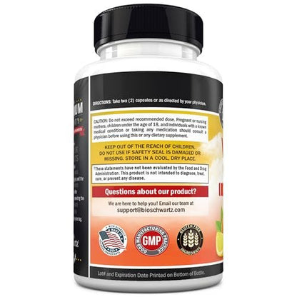 BioSchwartz Vitamin C Komplex – 1000 mg Kapseln mit Hagebutte, Zink und Citrus-Bioflavonoiden für Immunsystem, Zellenergie und Kollagenproduktion, 120 Kapseln (60 Tage Vorrat)