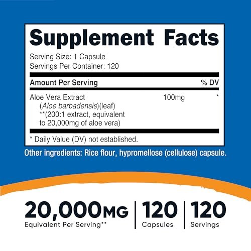 Nutricost Aloe Vera Extrakt 120 Kapseln - 120 Portionen pro Flasche - Glutenfrei & GVO-frei, Vegetarierfreundlich