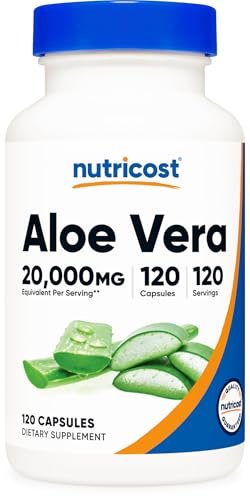 Nutricost Aloe Vera Extrakt 120 Kapseln - 120 Portionen pro Flasche - Glutenfrei & GVO-frei, Vegetarierfreundlich