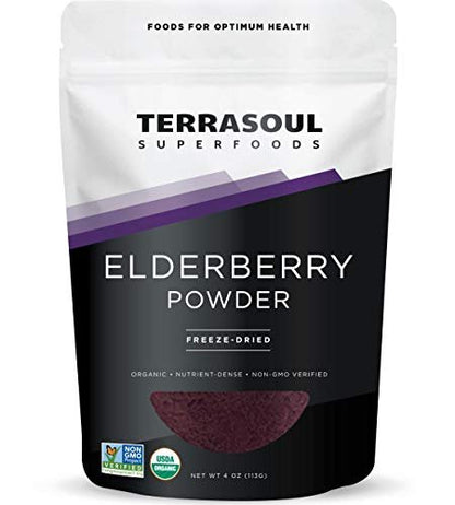 Terrasoul Superfoods Bio Holunderbeerpulver, 113 g – gefriergetrocknet