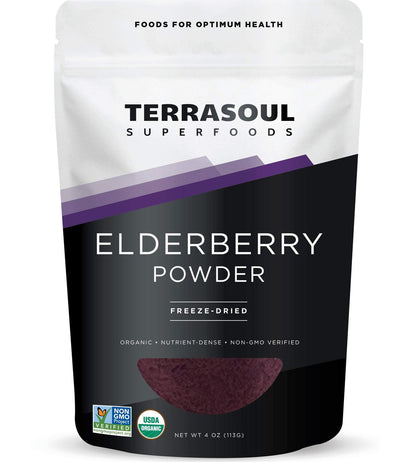 Terrasoul Superfoods Bio Holunderbeerpulver, 113 g – gefriergetrocknet