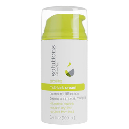 GREAT CLIPS Solutions Glossing Multi-Task Cream, 96 ml – Anti-Frizz & Glanz für geschmeidiges Haar