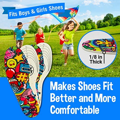 Silly Feet Kinder-Schuhsohlen mit Bubblegum-Duft – Weiche Schaumstoff-Einlegesohlen für Kleinkinder und Kinder, 2 Paar, zuschneidbar, bequem für Sneaker und Alltagsschuhe