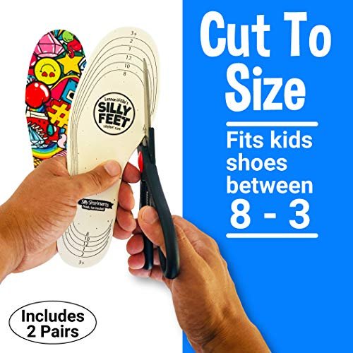 Silly Feet Kinder-Schuhsohlen mit Bubblegum-Duft – Weiche Schaumstoff-Einlegesohlen für Kleinkinder und Kinder, 2 Paar, zuschneidbar, bequem für Sneaker und Alltagsschuhe